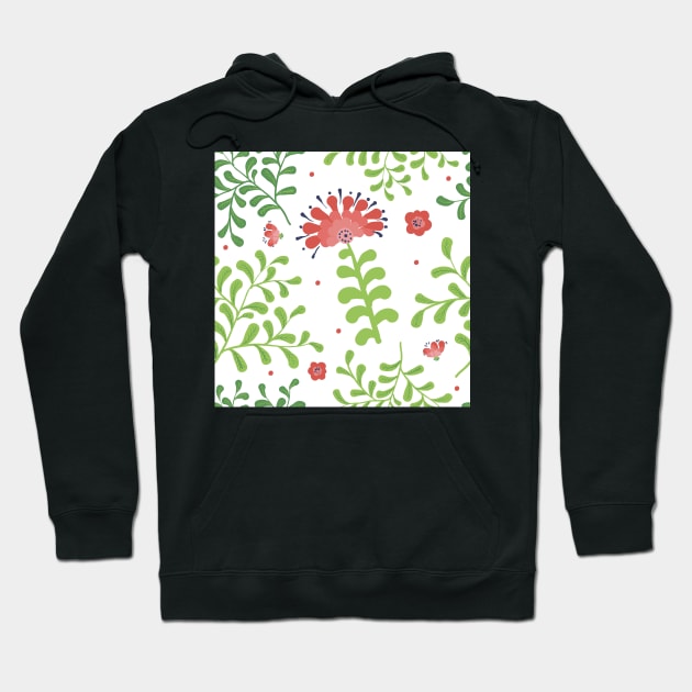 Elegance Seamless pattern with flowers Hoodie by Olga Berlet